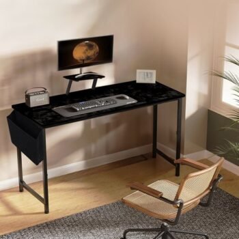 BAUER & MEYER® Bureau - Bureau Zwart - Computerbureau - Computer tafel - Bureautafel - Desk - 100 x 50 x 76 cm - Hout look - Zwart