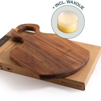 BAUER & MEYER® Snijplank hout Incl. Waxolie - Hakblok - Borrelplank - 3 cm dik - Premium Acacia Hout - 45 x 27 x 3.0 cm - S500 Medium
